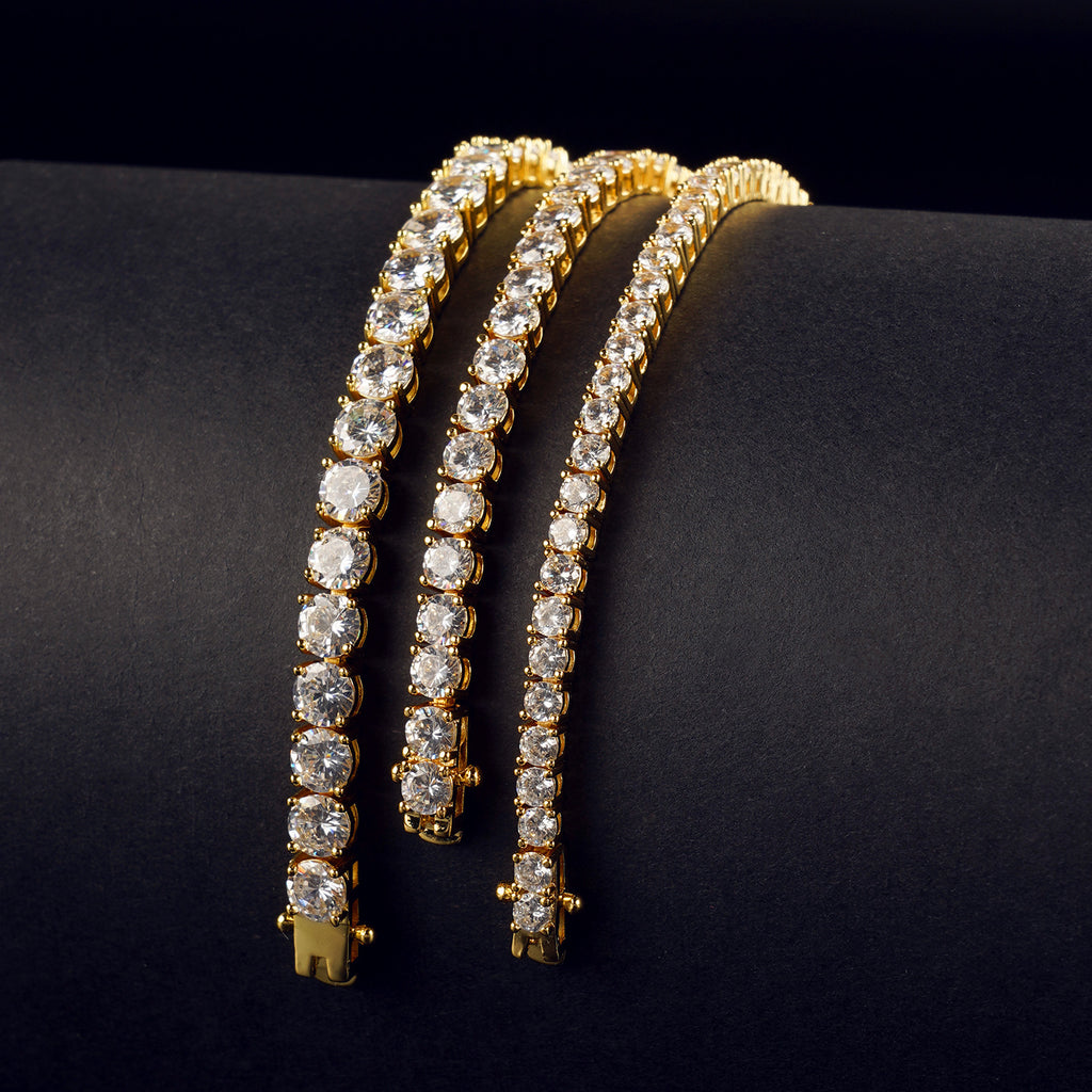 Tennis Chain Bracelet テニスチェーン ブレスレット【3mm / 5mm】Silver / Gold