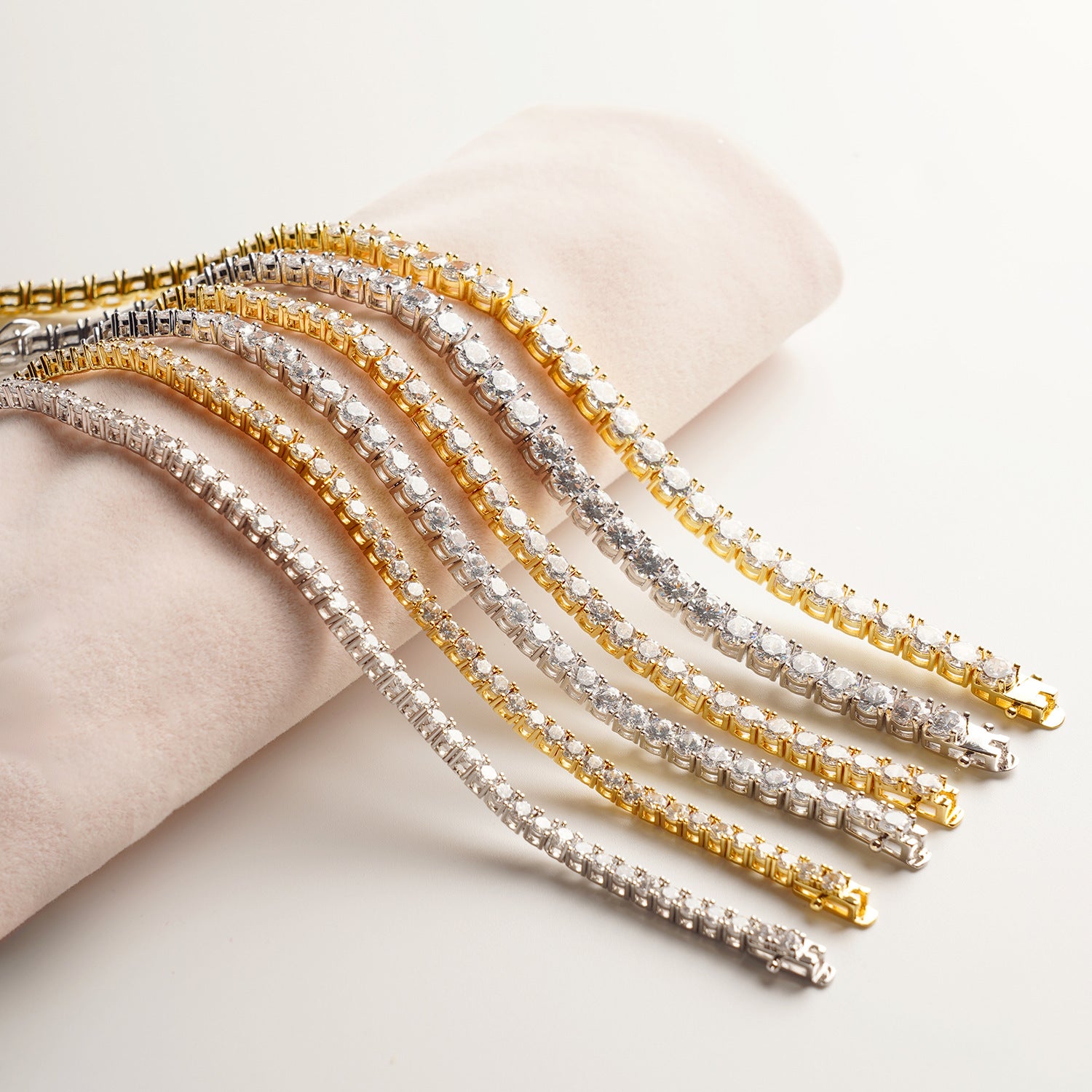 Tennis Chain Bracelet テニスチェーン ブレスレット【 3.5mm 】Silver / Gold