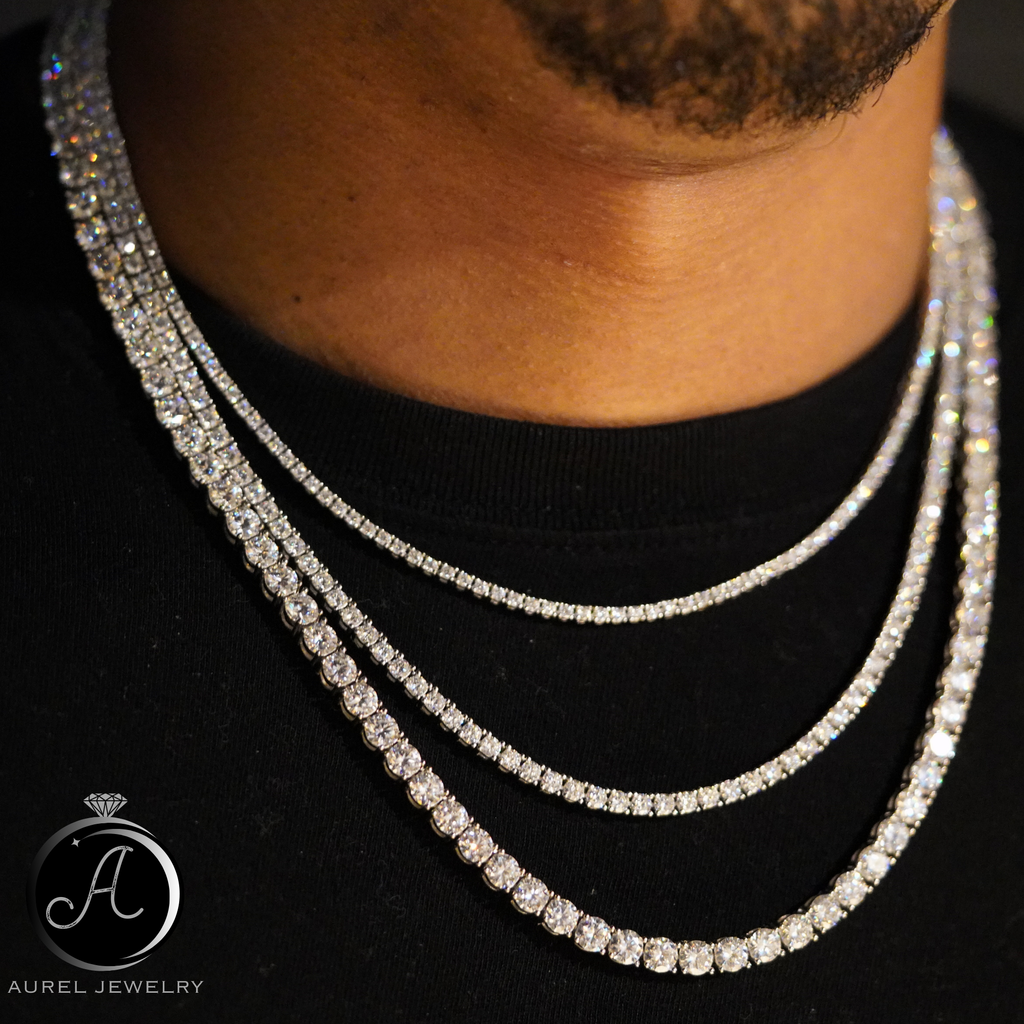 Moissanite Tennis Chain Necklace s925 モアサナイト テニスチェーン ネックレス 【2.4.5mm】Silver / Gold / Rose Gold