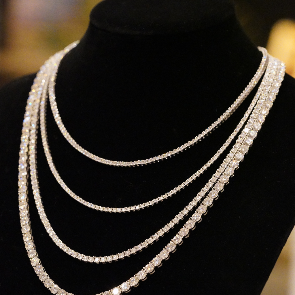 Moissanite Tennis Chain Necklace s925 モアサナイト テニスチェーン ネックレス 【2.4.5mm】Silver / Gold / Rose Gold (コピー)