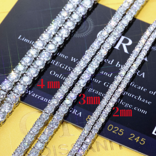 Moissanite Tennis Bracelet s925 モアサナイト テニスチェーン ブレスレット【 2.3.4.5mm 】Silver / Gold / Rose Gold