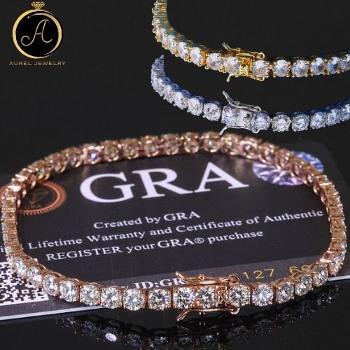 Moissanite Tennis Bracelet s925 モアサナイト テニスチェーン ブレスレット【 2.3.4.5mm 】Silver / Gold / Rose Gold