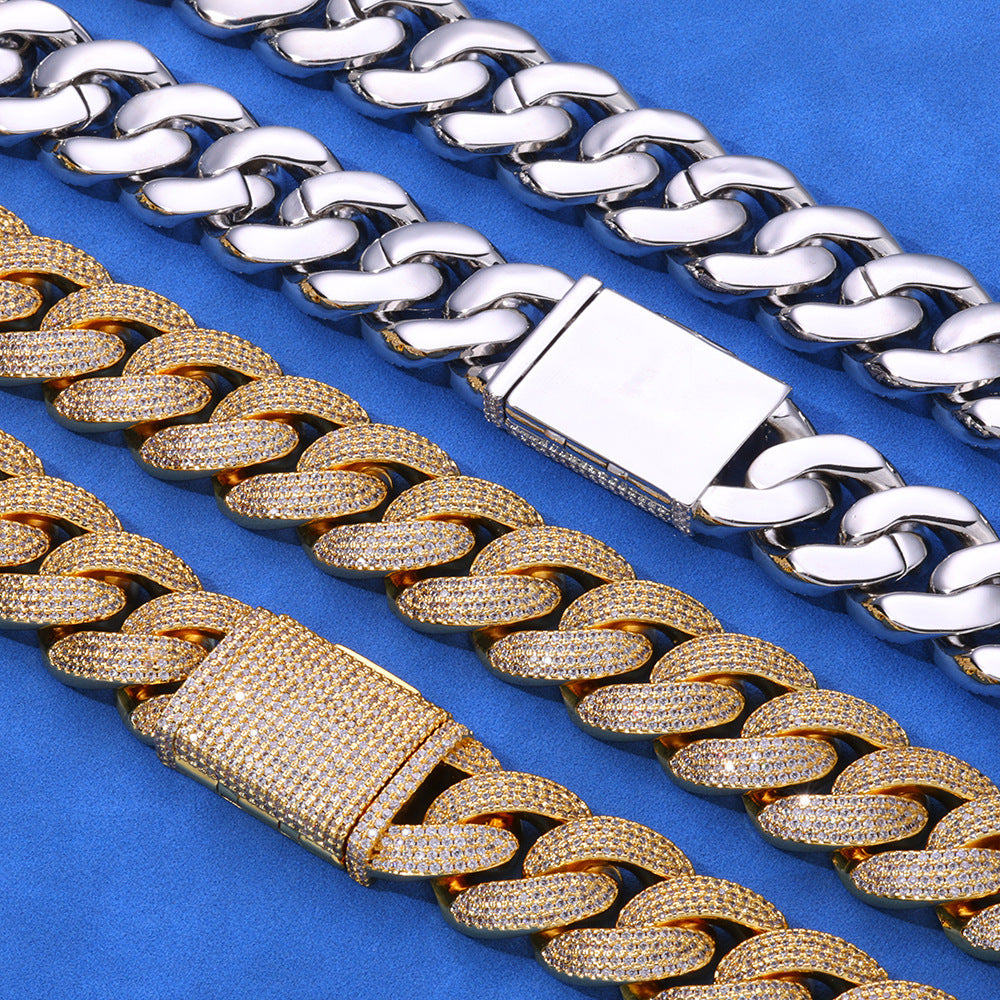 Moissanite Miami Cuban Chain Necklace 20mm S925｜モアサナイト マイアミ キューバンチェーン Silver / Gold