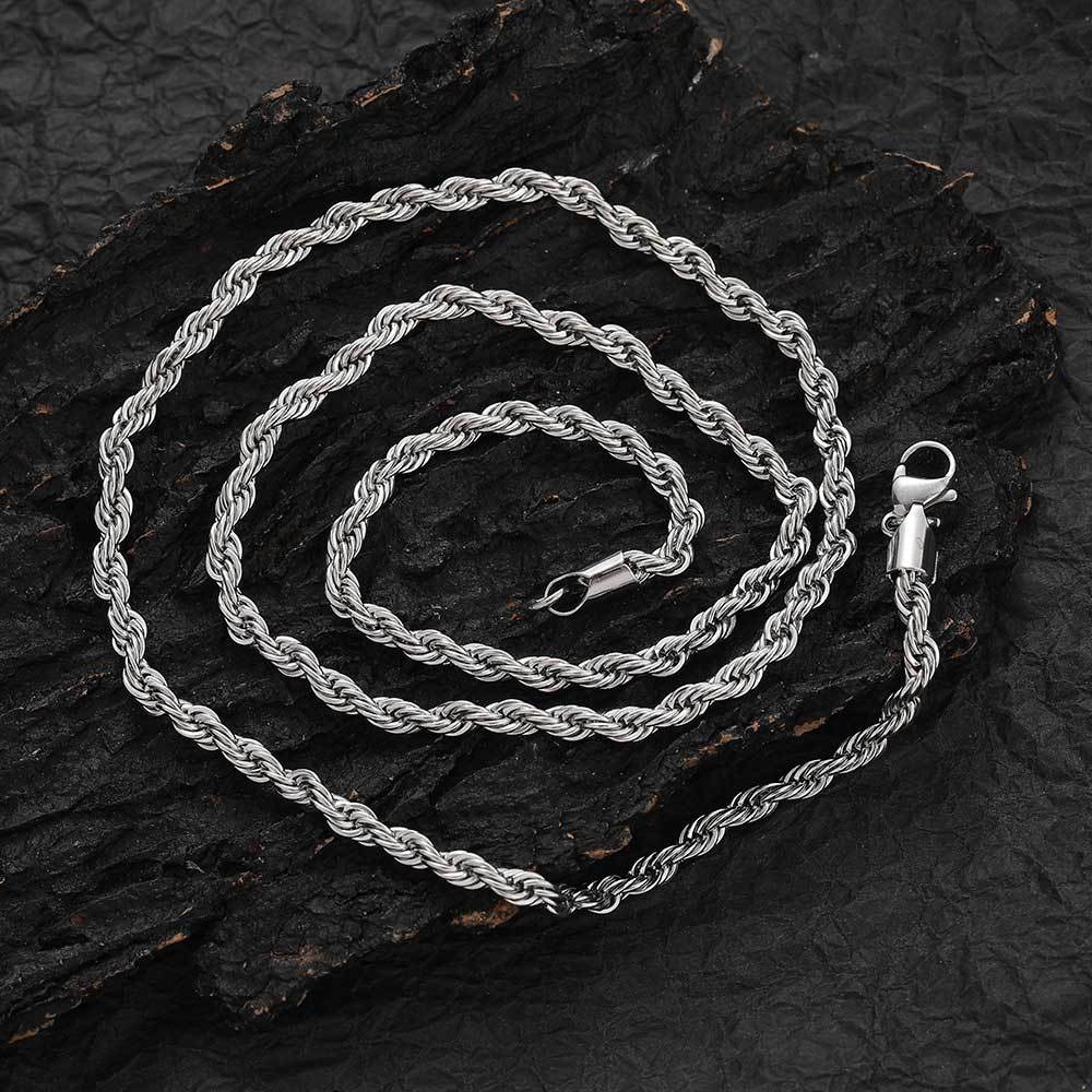 Diamond Cut Rope Chain Necklace 5mm（45cm / 50cm / 55cm / 60cm）