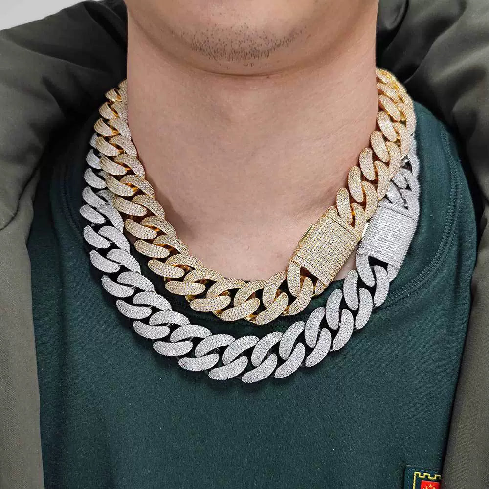Moissanite Miami Cuban Chain Necklace 20mm S925｜モアサナイト マイアミ キューバンチェーン Silver / Gold