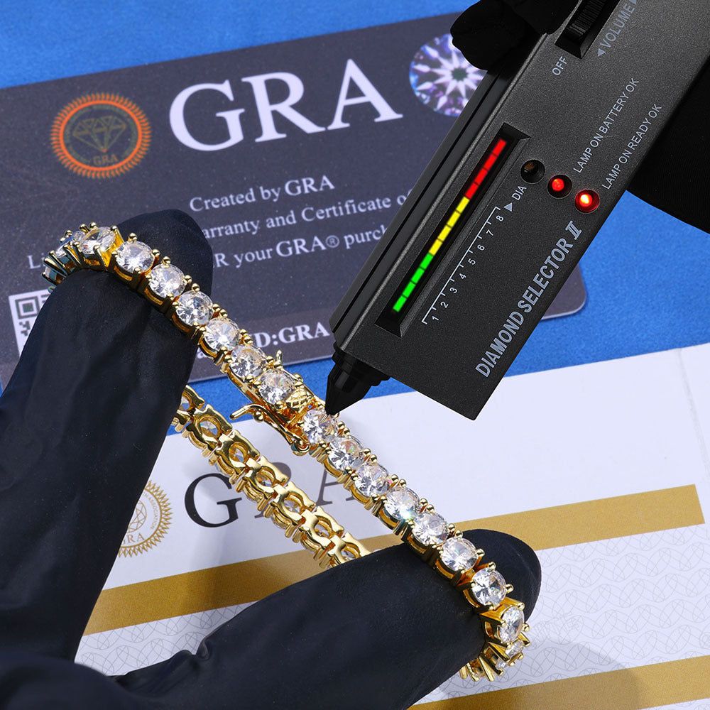 Moissanite Tennis Bracelet s925 モアサナイト テニスチェーン ブレスレット【 2.3.4.5mm 】Silver / Gold / Rose Gold