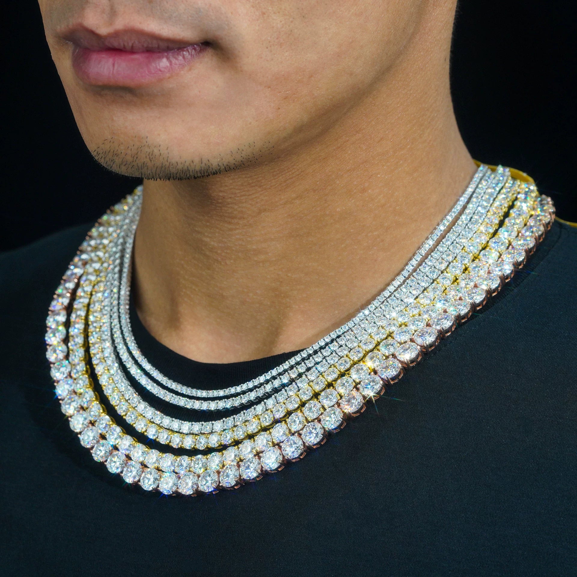 Moissanite Tennis Chain Necklace s925 モアサナイト テニスチェーン ネックレス 【2.4.5mm】Silver / Gold / Rose Gold