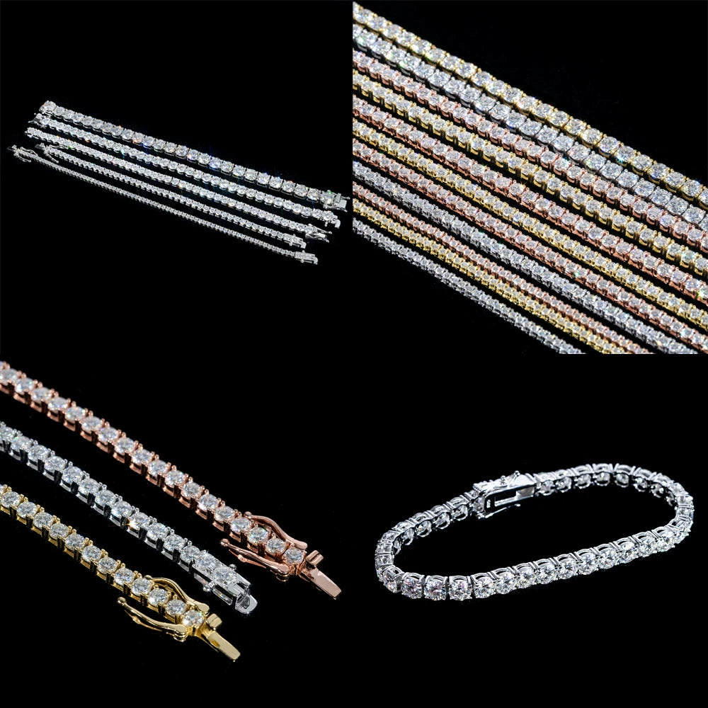 Moissanite Tennis Chain Necklace s925 モアサナイト テニスチェーン ネックレス 【2.4.5mm】Silver / Gold / Rose Gold (コピー)