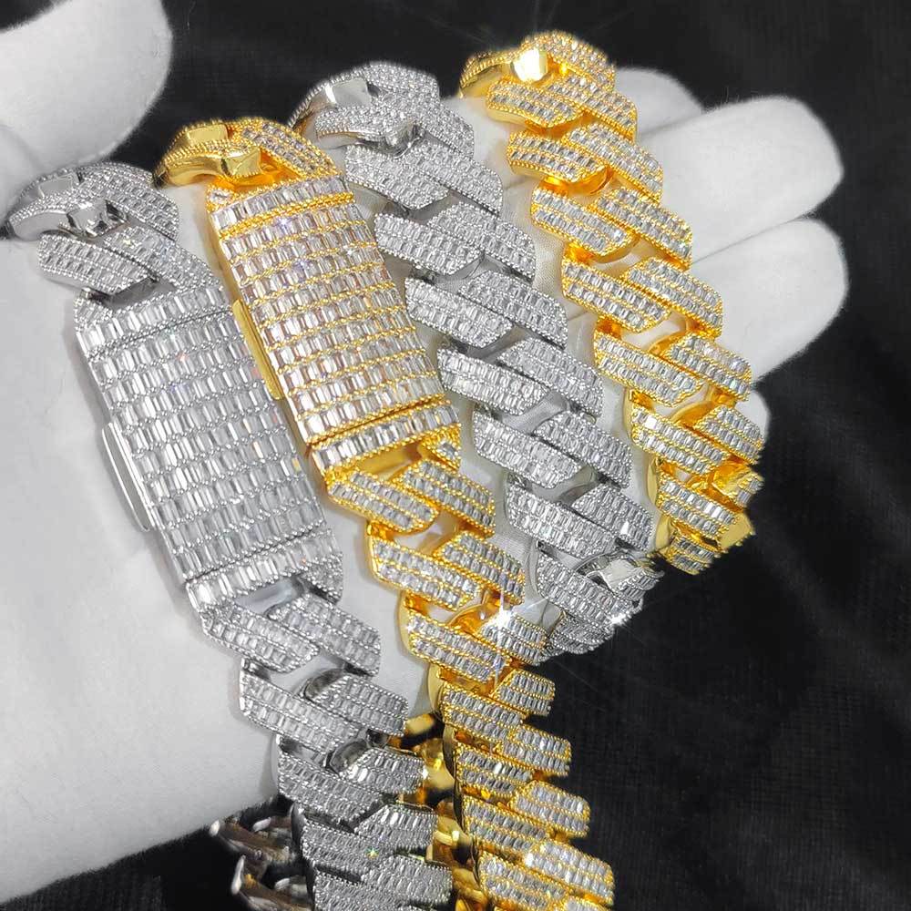 Moissanite Cuban Link Chain Necklace 20mm S925｜モアサナイト キューバンリンクチェーン Silver / Gold