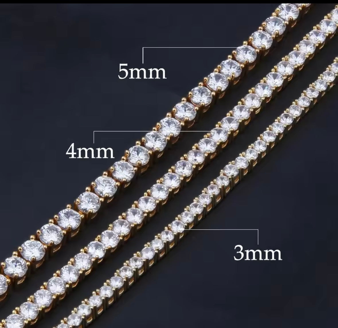 Tennis Chain Necklace テニスチェーン ネックレス【 5mm 】Silver / Gold