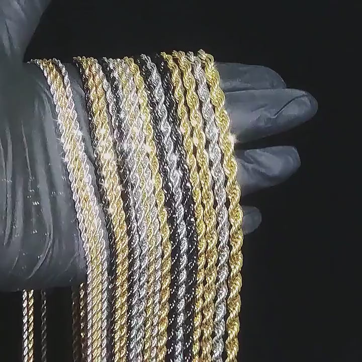 Diamond Cut Rope Chain Necklace 5mm（45cm / 50cm / 55cm / 60cm）